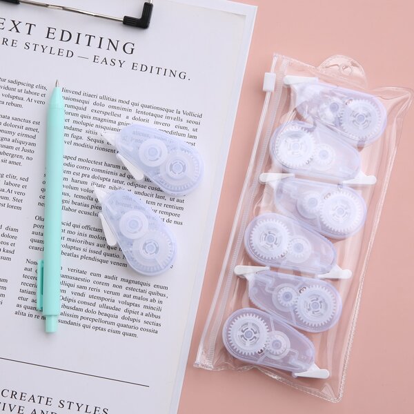 6pcs Mini Correction Tape, Clear