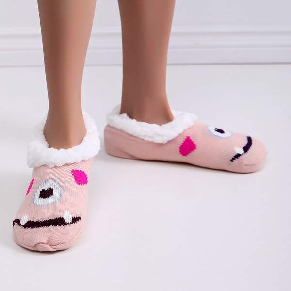 Cartoon Graphic Slippers, Pink