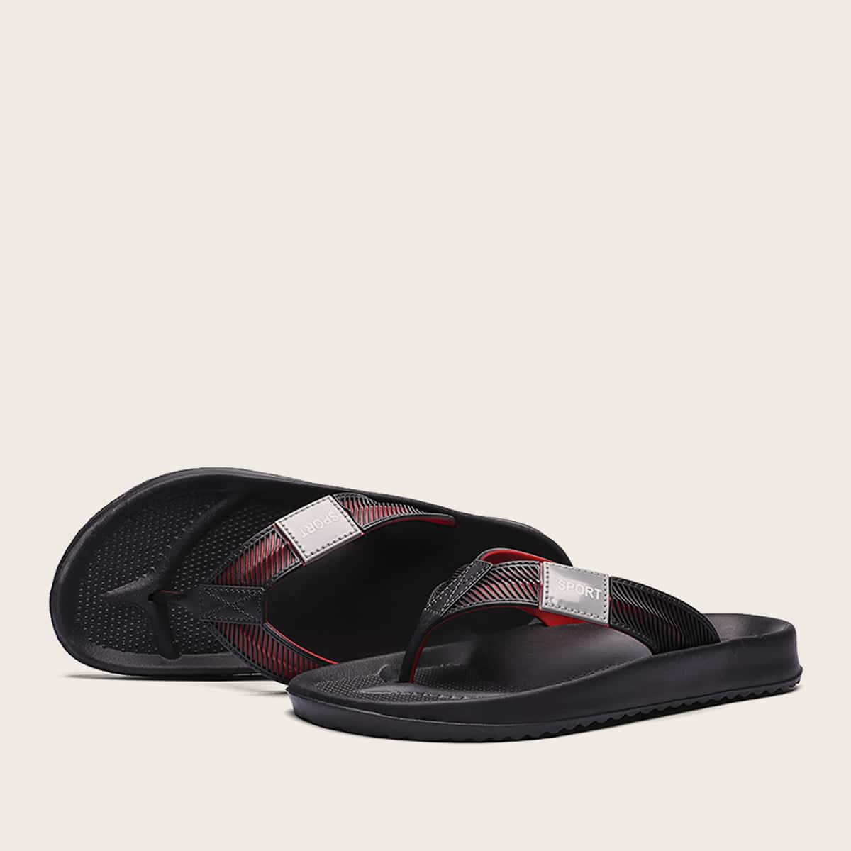 Мужские вьетнамки с текстовым принтом