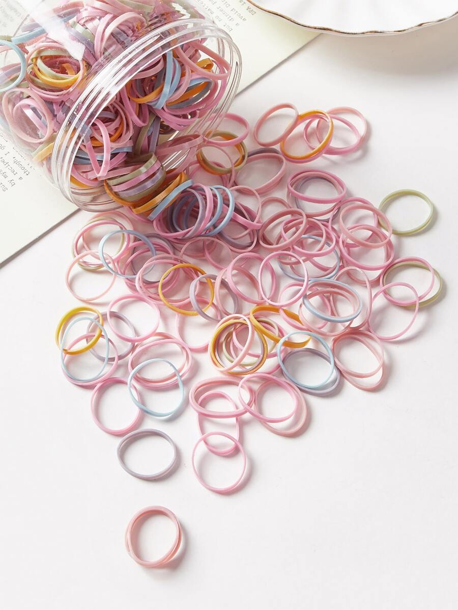 500pcs Disposable Elastic Hair Tie Casual Hair Ties Ponytail Holders Hair Elastics Hair Rubber Bands Scrunchies Hair Rope