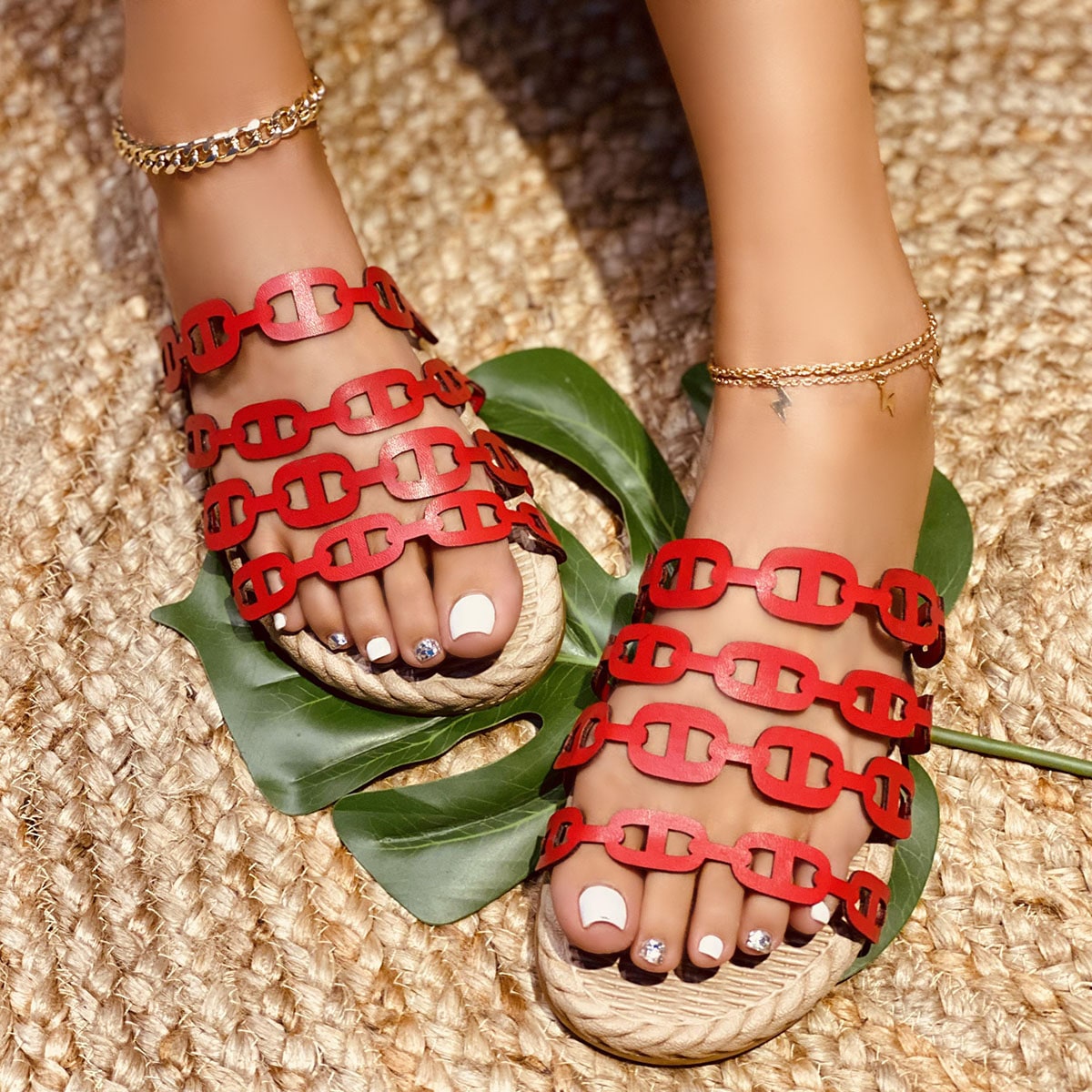 с разрезом Одноцветный Тапочки & Вьетнамки