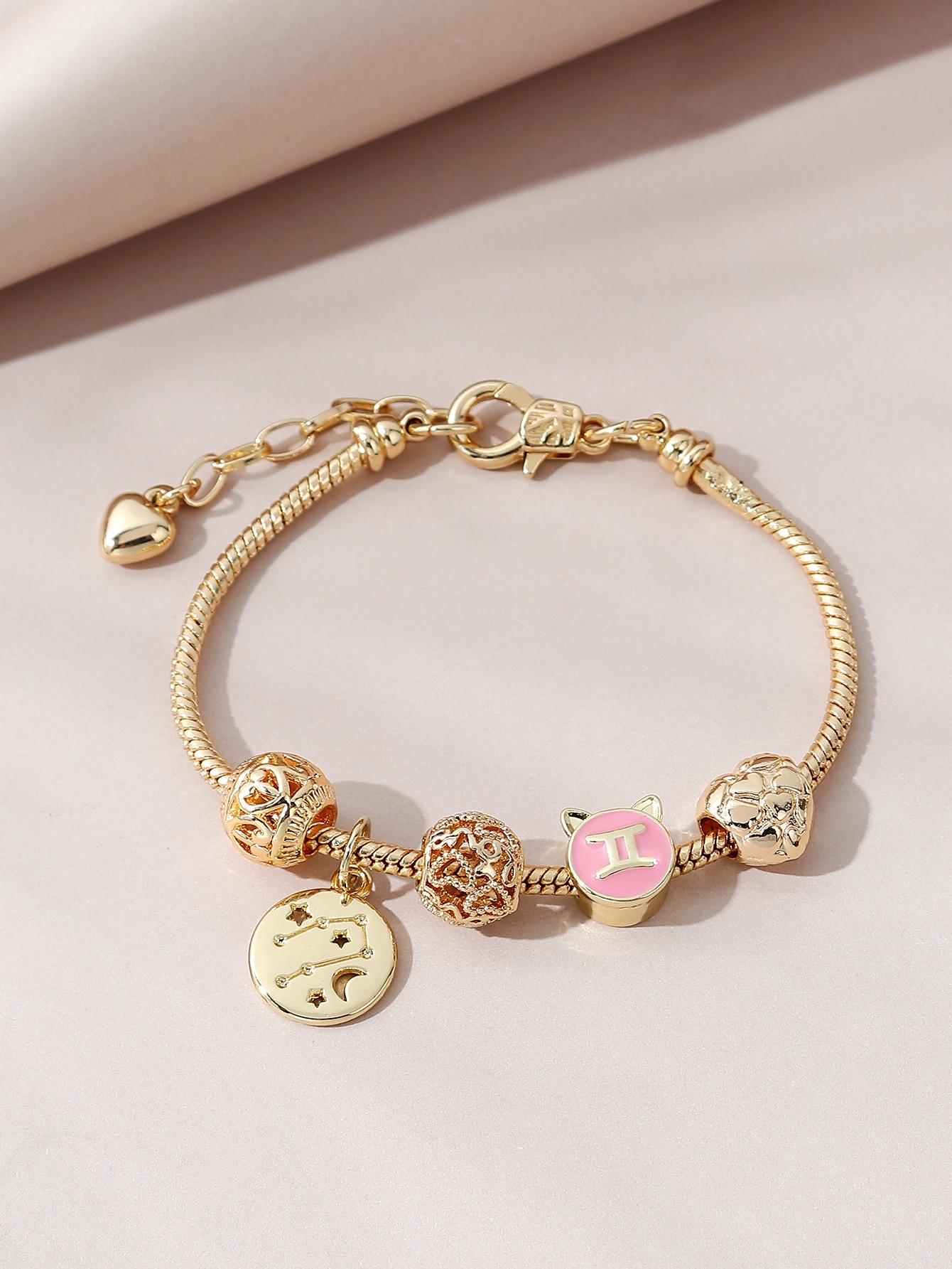 Hollow Out Round Charm Bracelet