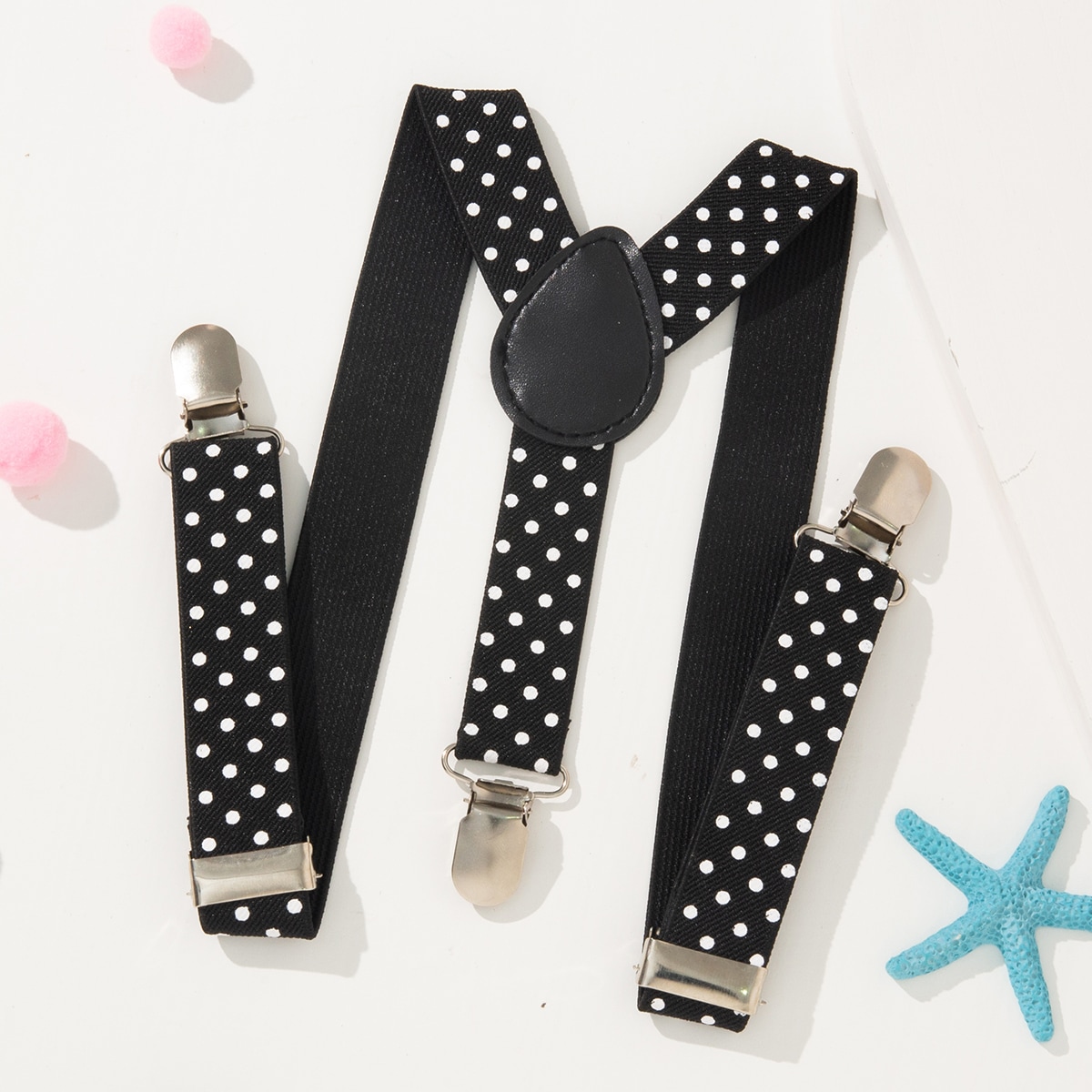 Детские подтяжки в горошек