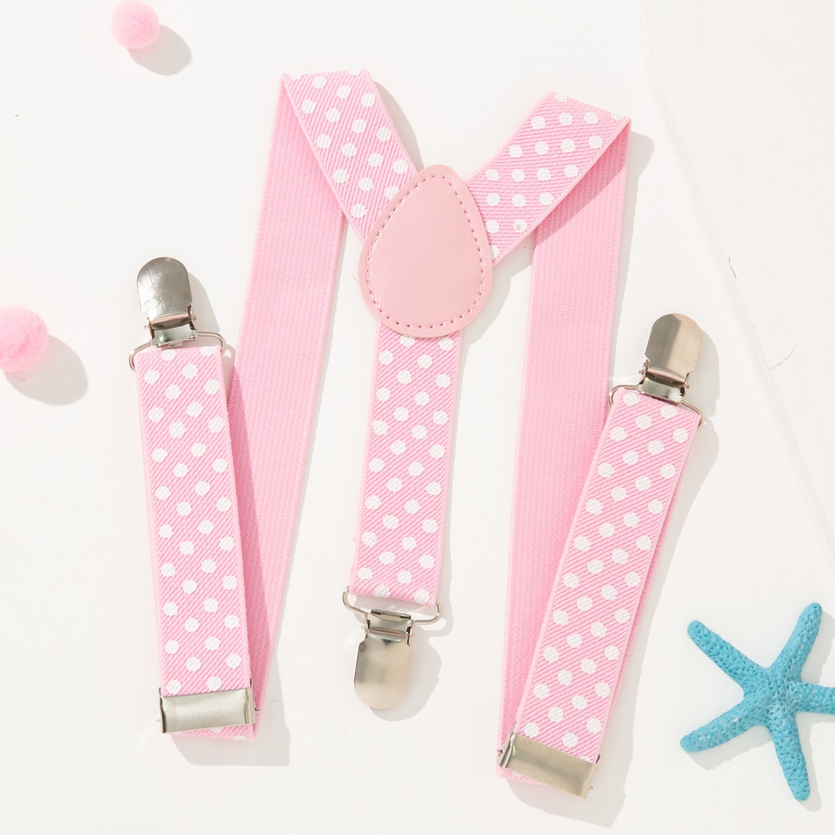 Детские подтяжки в горошек