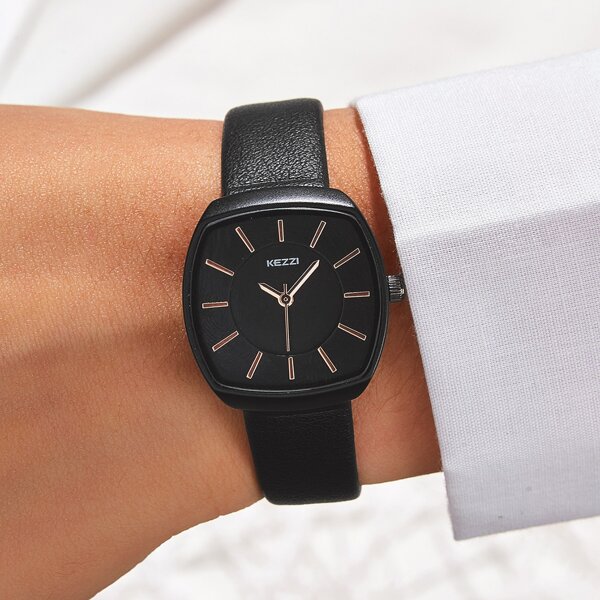Simple Tonneau Pointer Quartz Watch