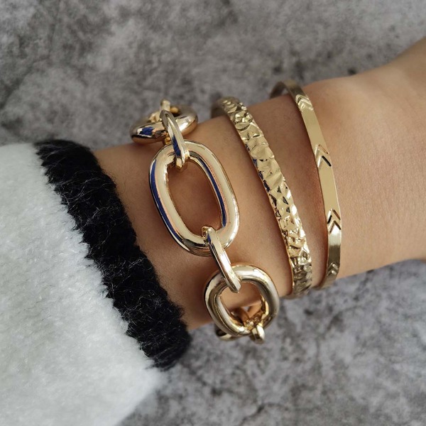 3pcs Minimalist Bracelet, Gold