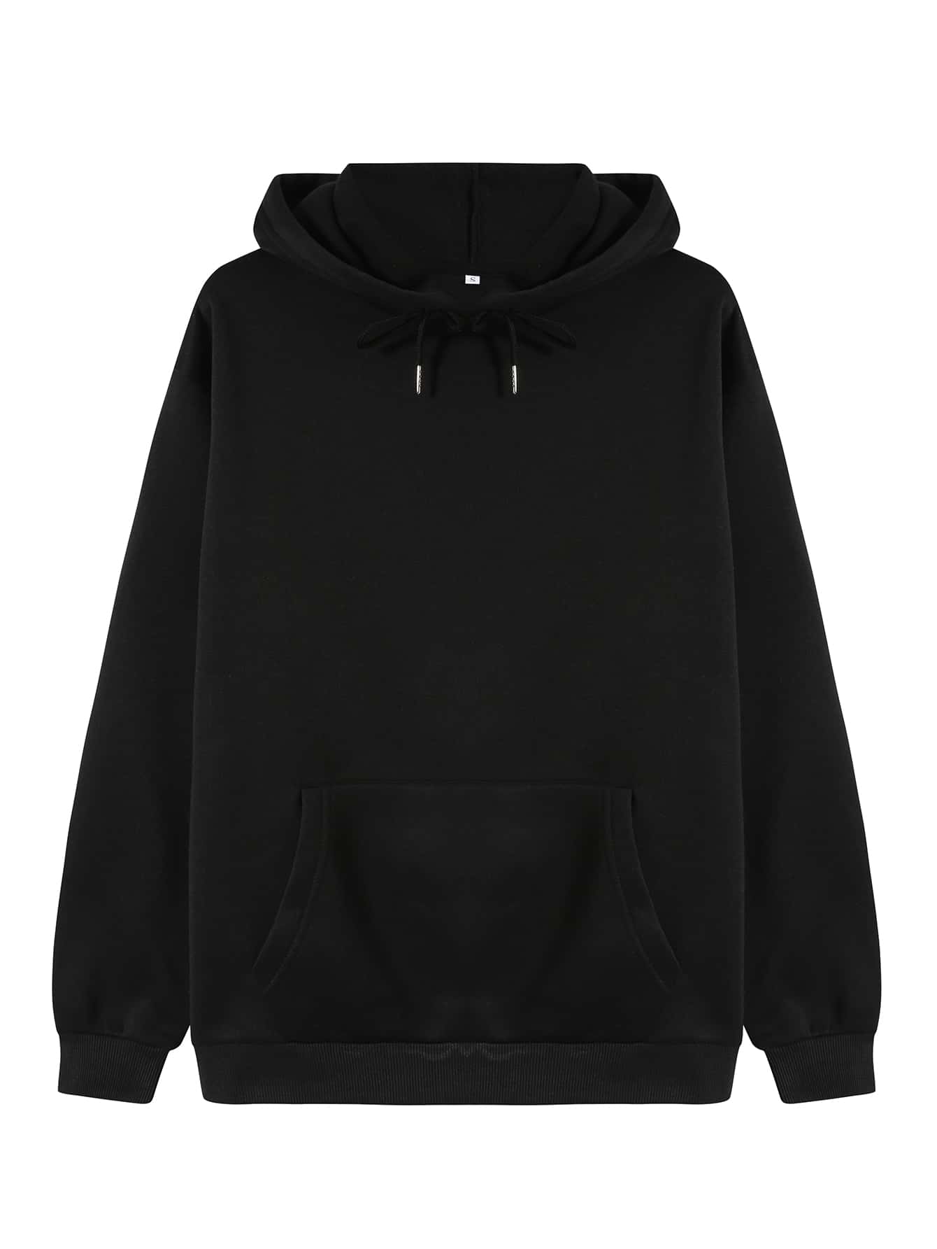 Solid Thermal Lined Drawstring Hoodie