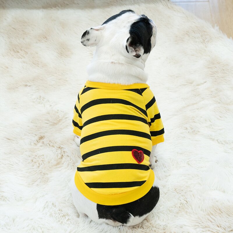 Sequin Decor Striped Pet Sweatshirt, Yellow 
Sequin Decor Striped Pet Sweatshirt, Yellow