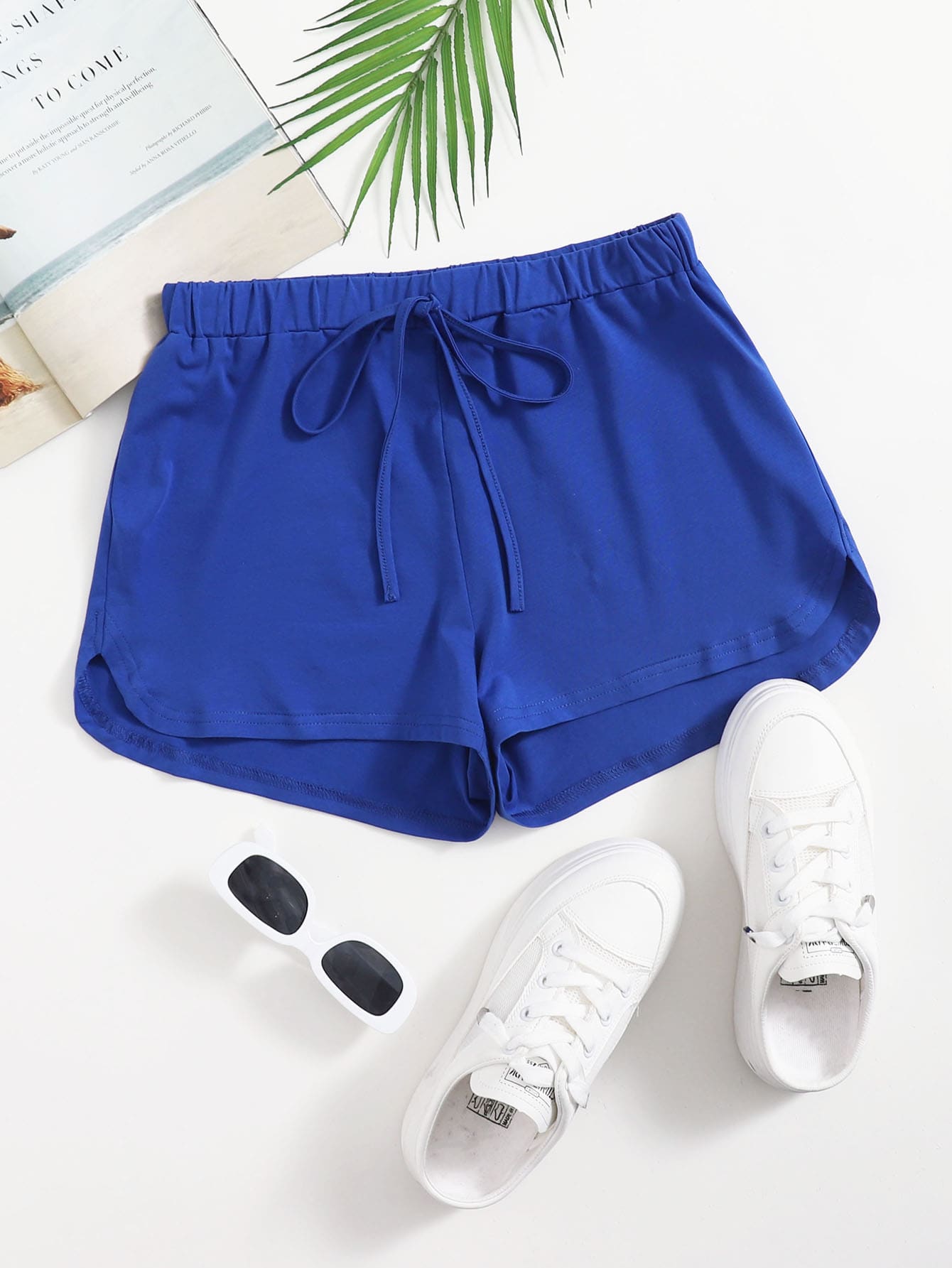 SHEIN Tie Front Dolphin Shorts