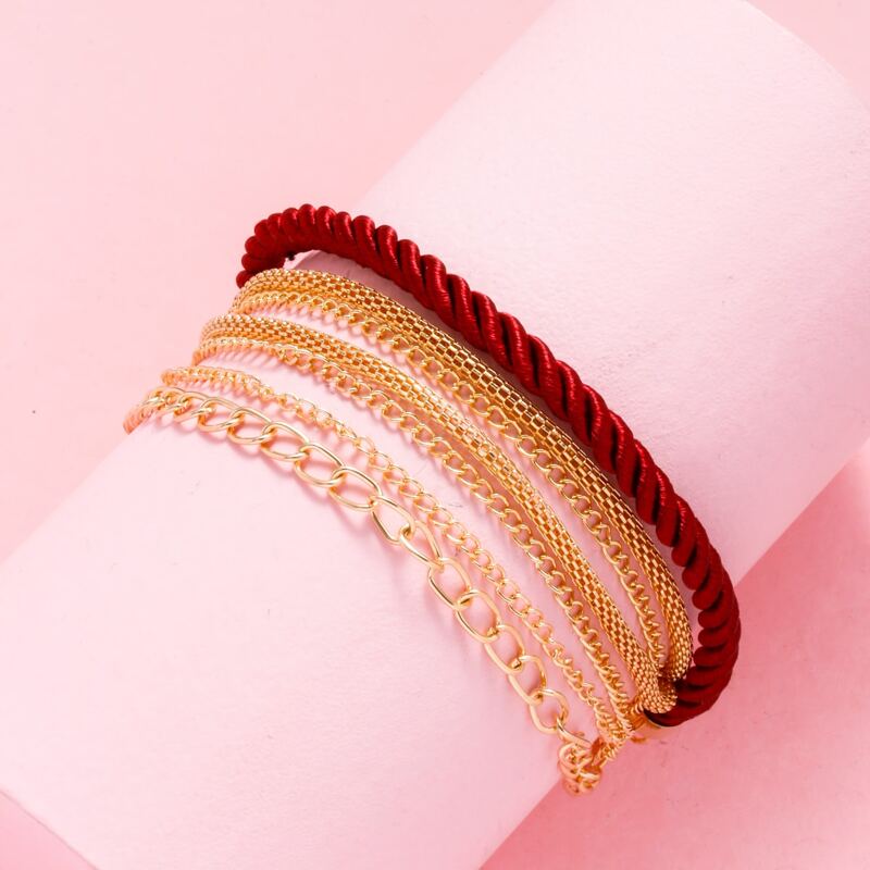 1pc Layered Chain Bracelet, Multicolor 
1pc Layered Chain Bracelet, Multicolor