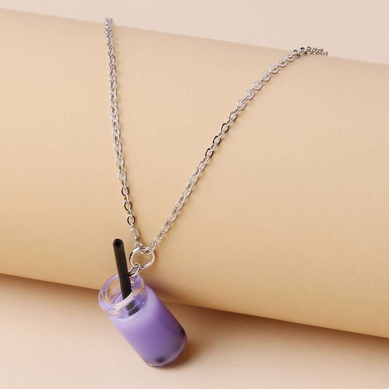Bottle Pendant Necklace, Lilac purple 
Bottle Pendant Necklace, Lilac purple