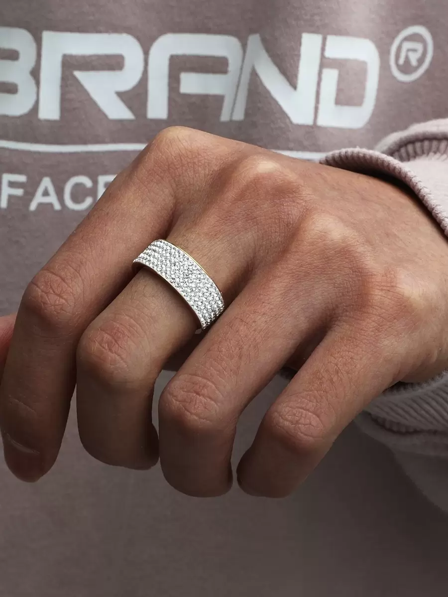 Anel de decoração de strass masculino