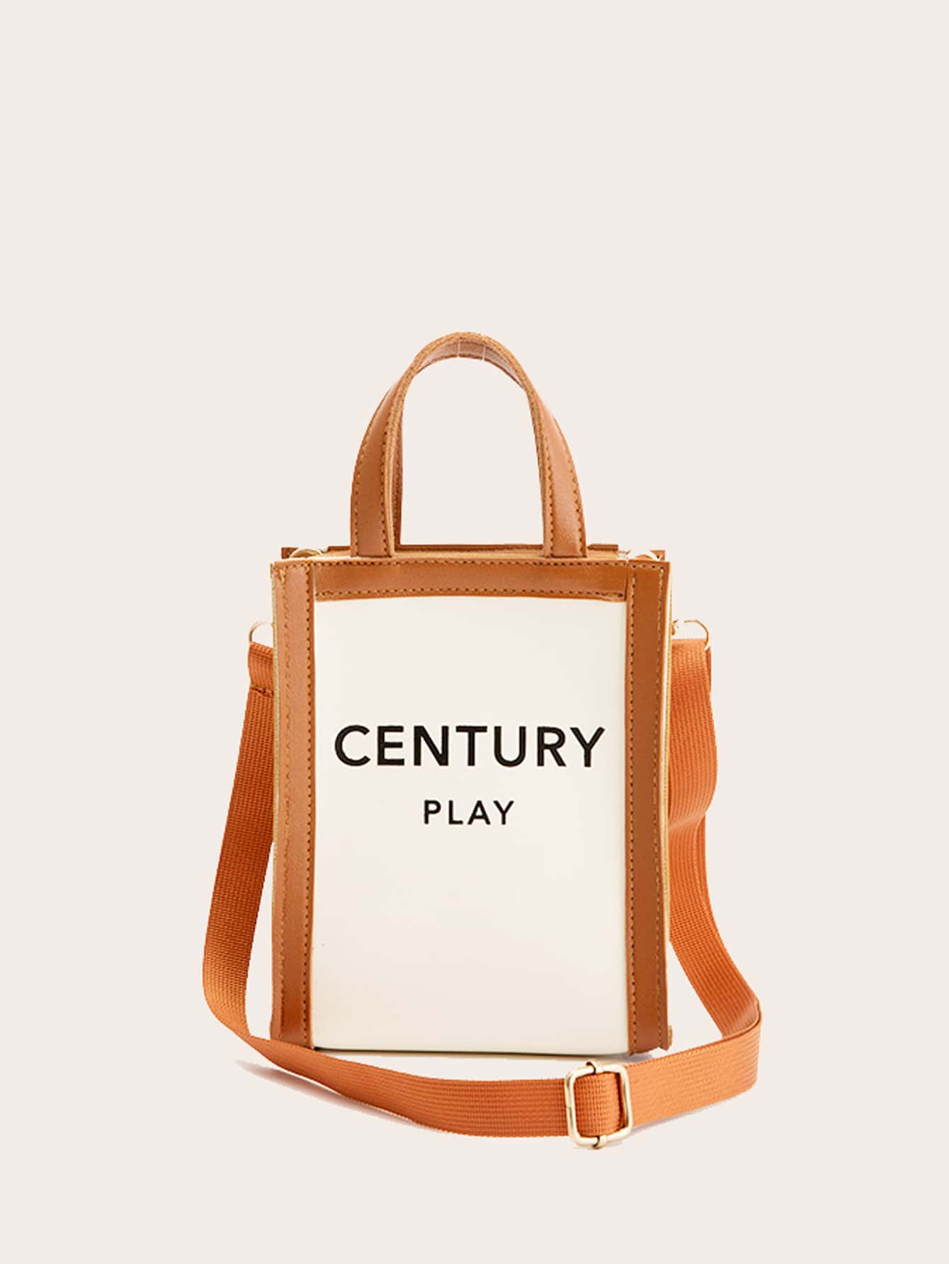 Letter Graphic Satchel Bag
