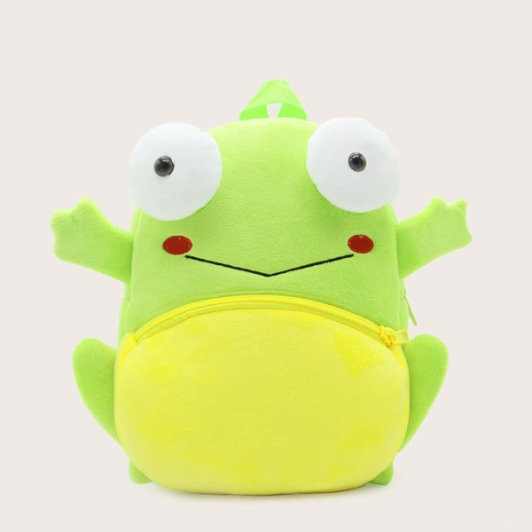 Kids Cartoon Frog Design Backpack, Lime green