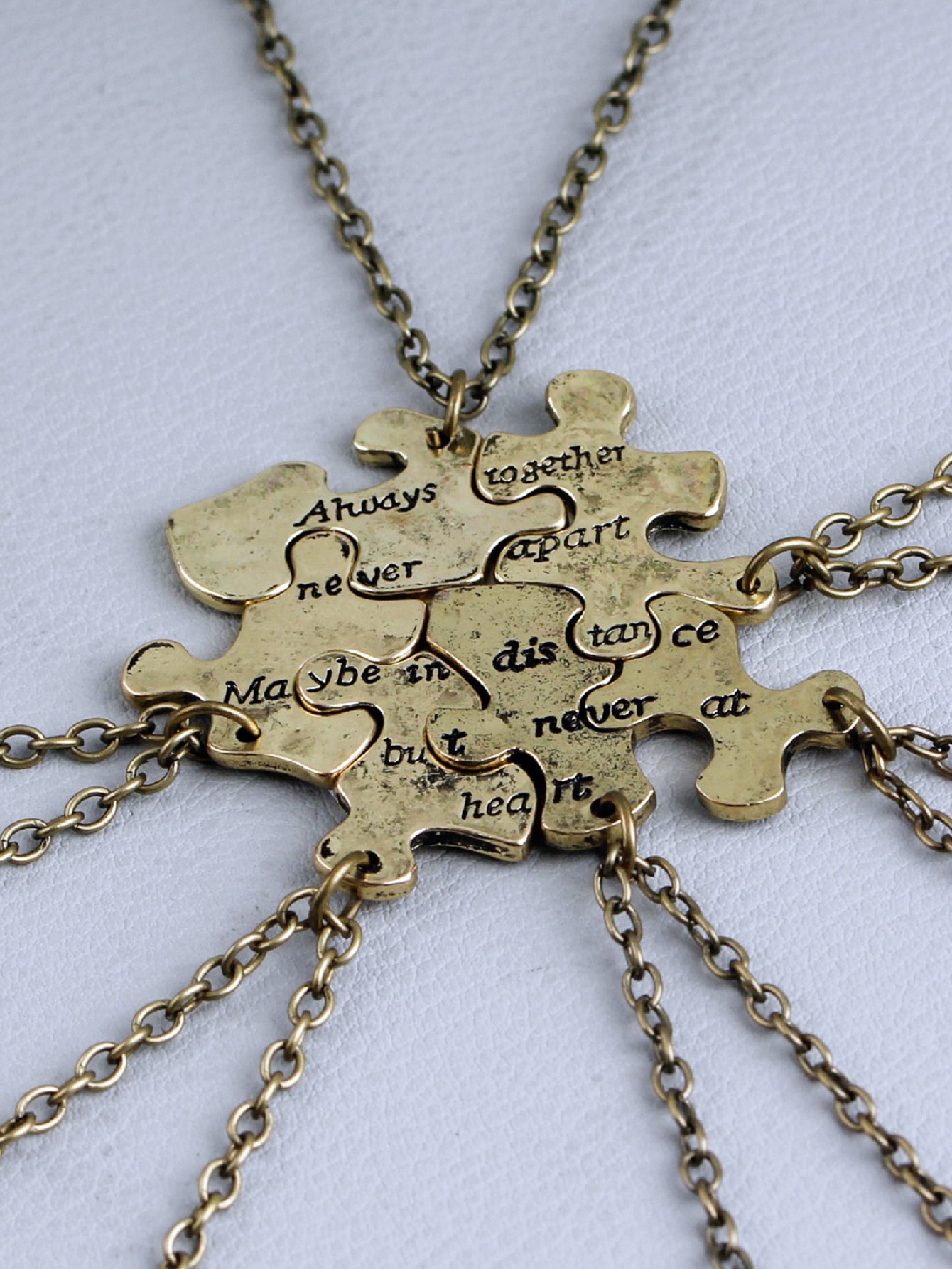 6pcs Letter Engraved Charm Necklace