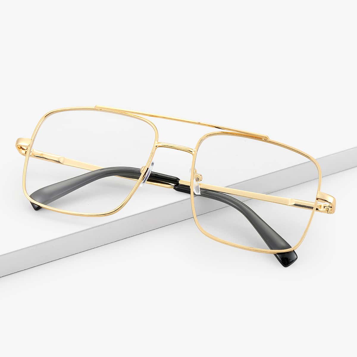 Double Bridge Square Eyeglasses 
Double Bridge Square Eyeglasses