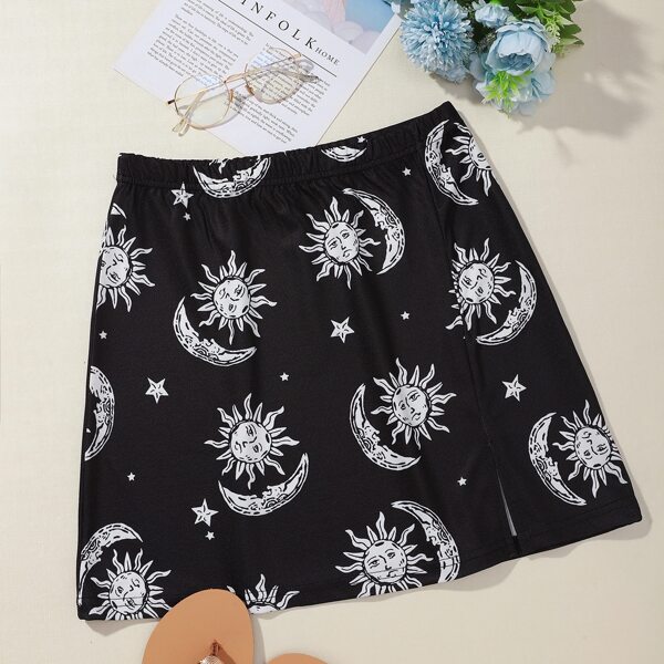 Юбка с оригинальным принтом и разрезом, Чёрный
Юбка с оригинальным принтом и разрезом, Чёрный