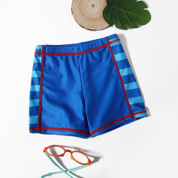 Toddler Boys Striped Swim Shorts, Blue
