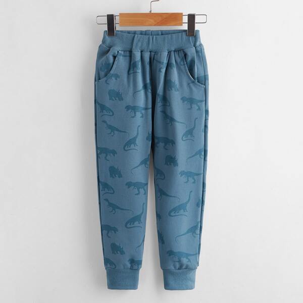 Toddler Boys Allover Dinosaur Print Sweatpants, Blue