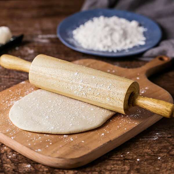 1pc Wooden Rolling Pin, Khaki