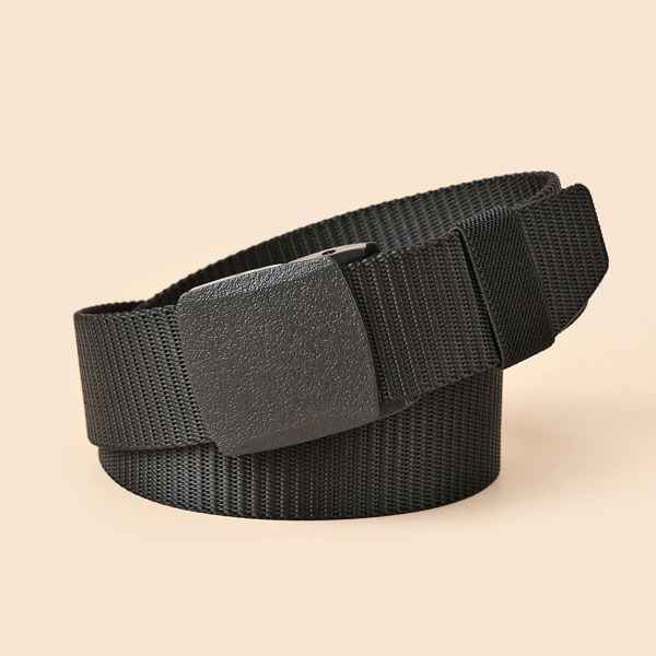 Men Minimalist Tape Belt, Black