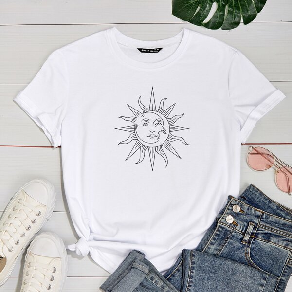 Graphic Print Tee, White