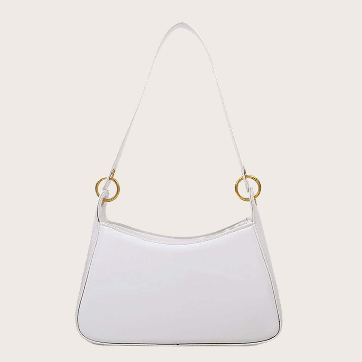 Solid Baguette Bag, White 
Solid Baguette Bag, White