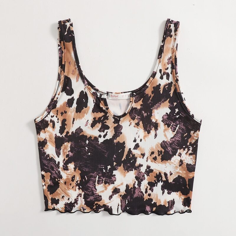 All Over Print Crop Tank Top, Multicolor 
All Over Print Crop Tank Top, Multicolor