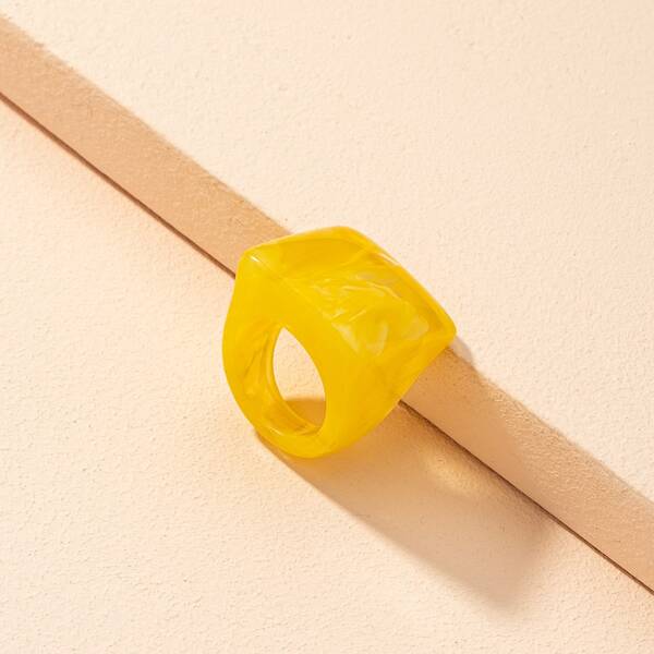 Geo Decor Ring, Yellow