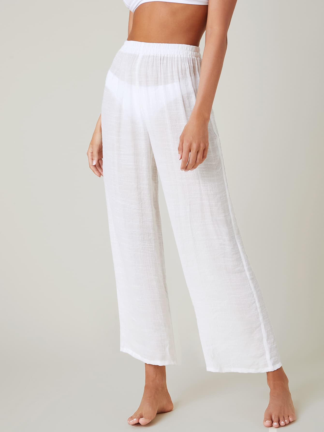 Solid Sheer Beach Pants