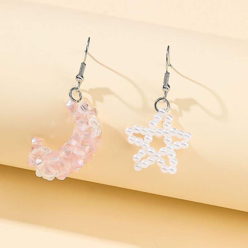 Star & Moon Drop Earrings, Multicolor 
Star & Moon Drop Earrings, Multicolor