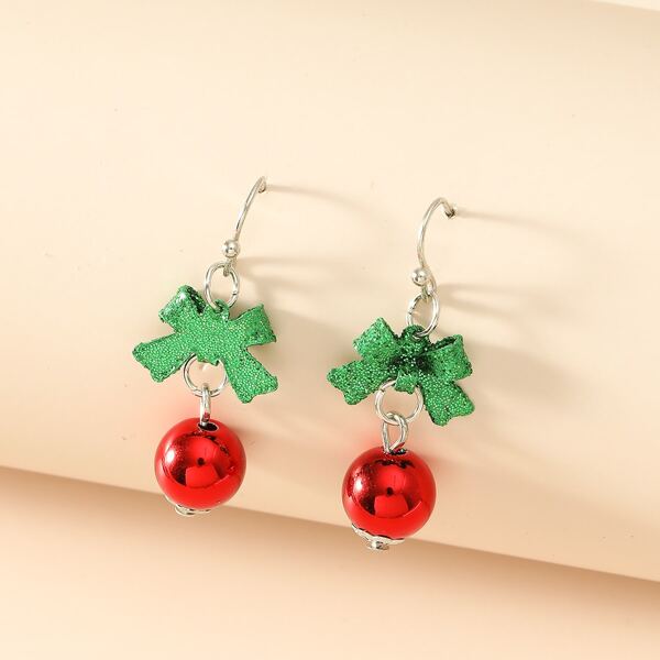 Girls Bow Knot Drop Earrings, Multicolor