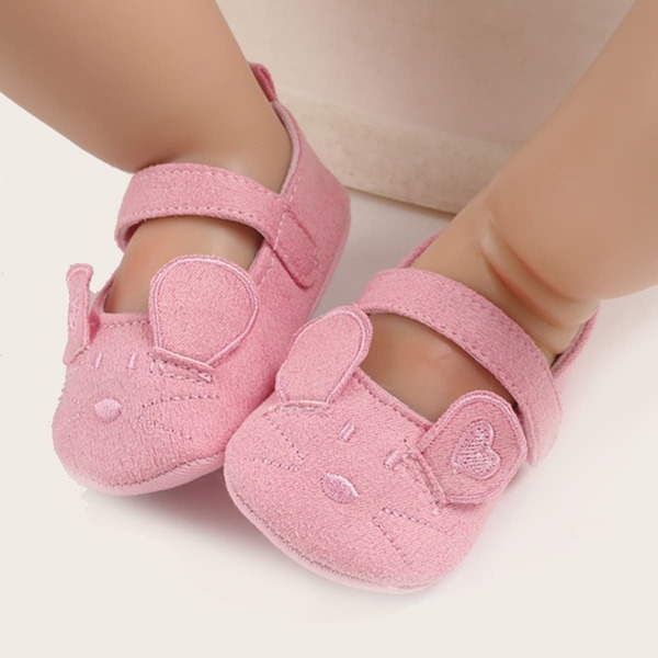 Baby Girl Cartoon Design Flats, Pink