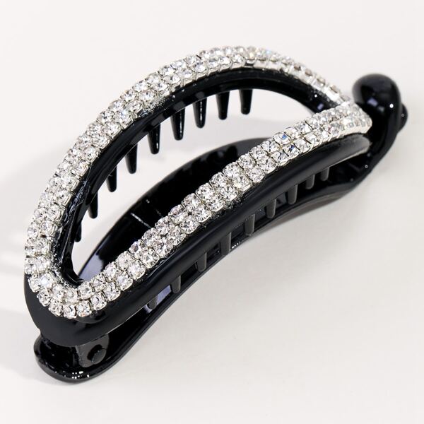 Rhinestone Decor Hair Clip, Black