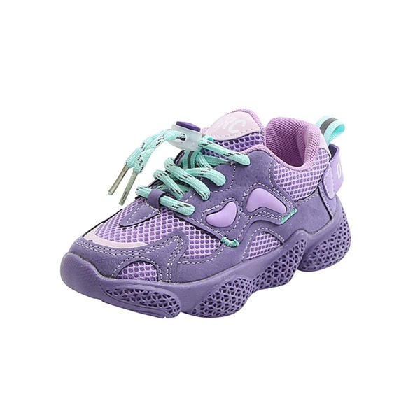 Toddler Girls Drawstring Design Sneakers, Purple