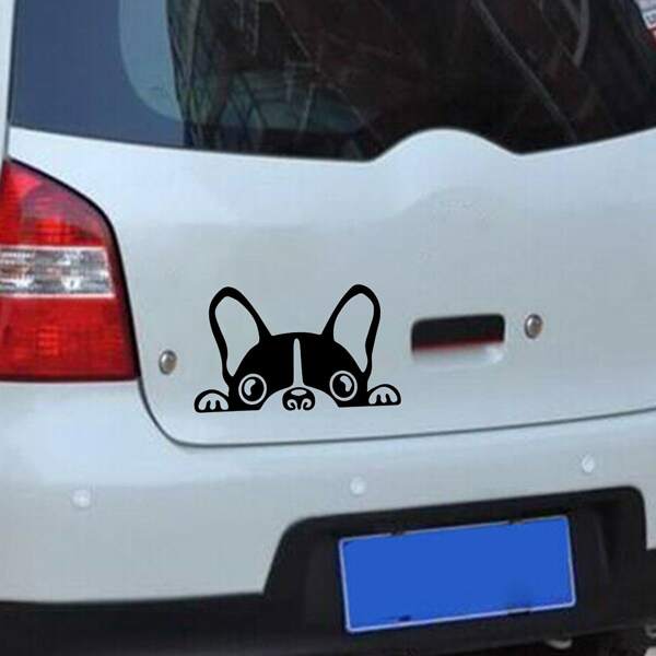 1pc Dog Pattern Wall Sticker, Black