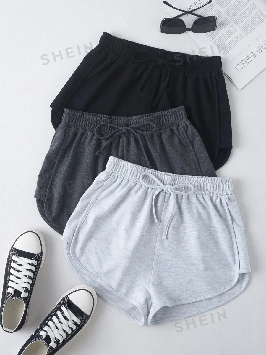 SHEIN MOOSTA 3 piezas shorts track con cordón delantero