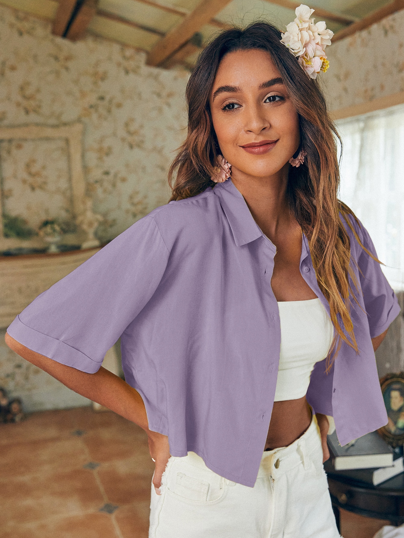 button-front-crop-blouse
