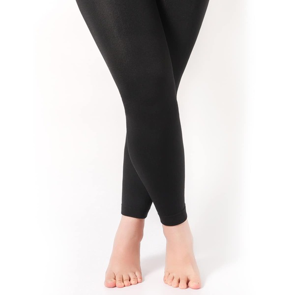 200D Solid Plain Tights, Black