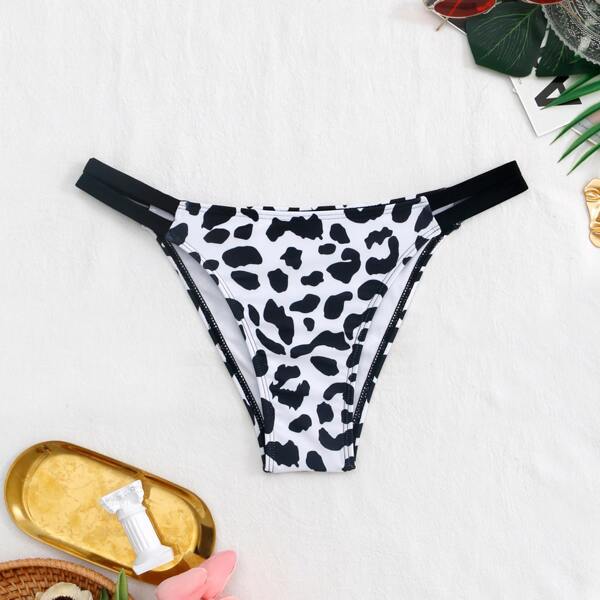 Allover Graphic Bikini Panty, Black and white