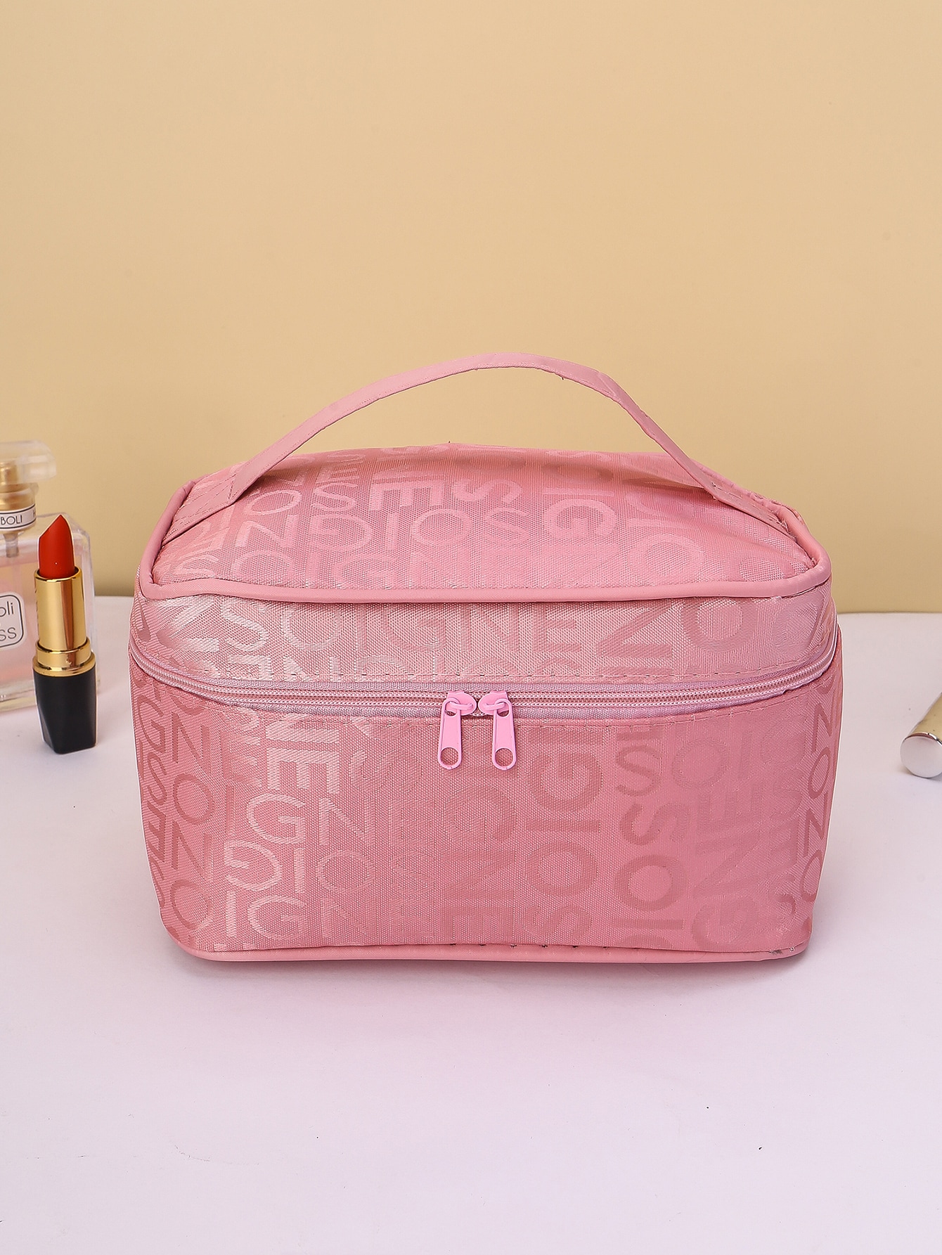 Letter Graphic Makeup Bag