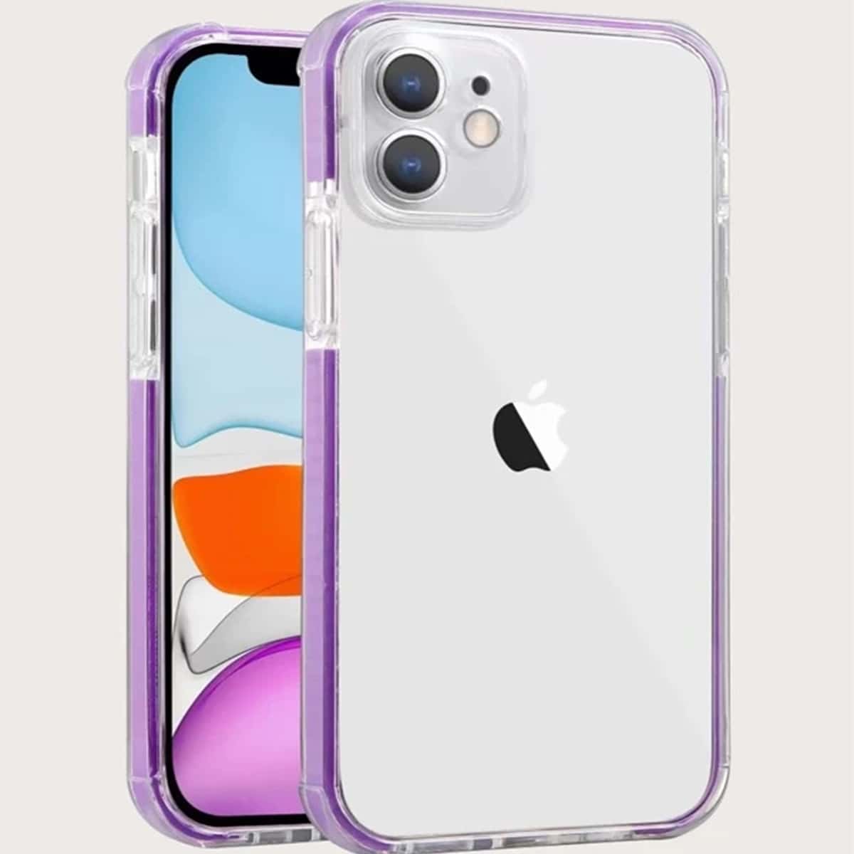 Contrast Frame Phone Case, Purple clear 
Contrast Frame Phone Case, Purple clear