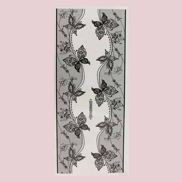 1sheet Butterfly Pattern Tattoo Sticker, Black