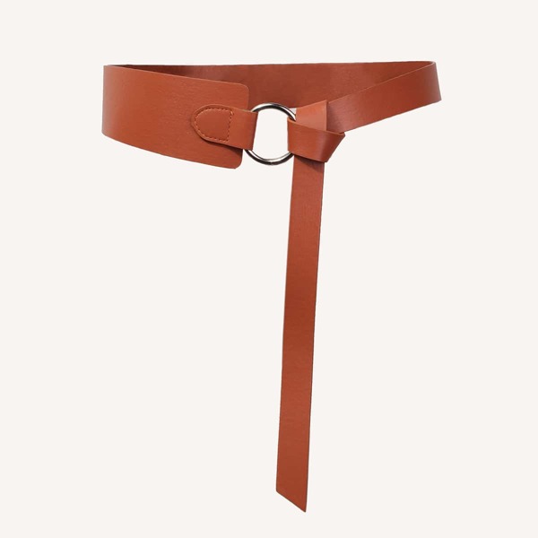 Solid Asymmetrical Belt, Brown