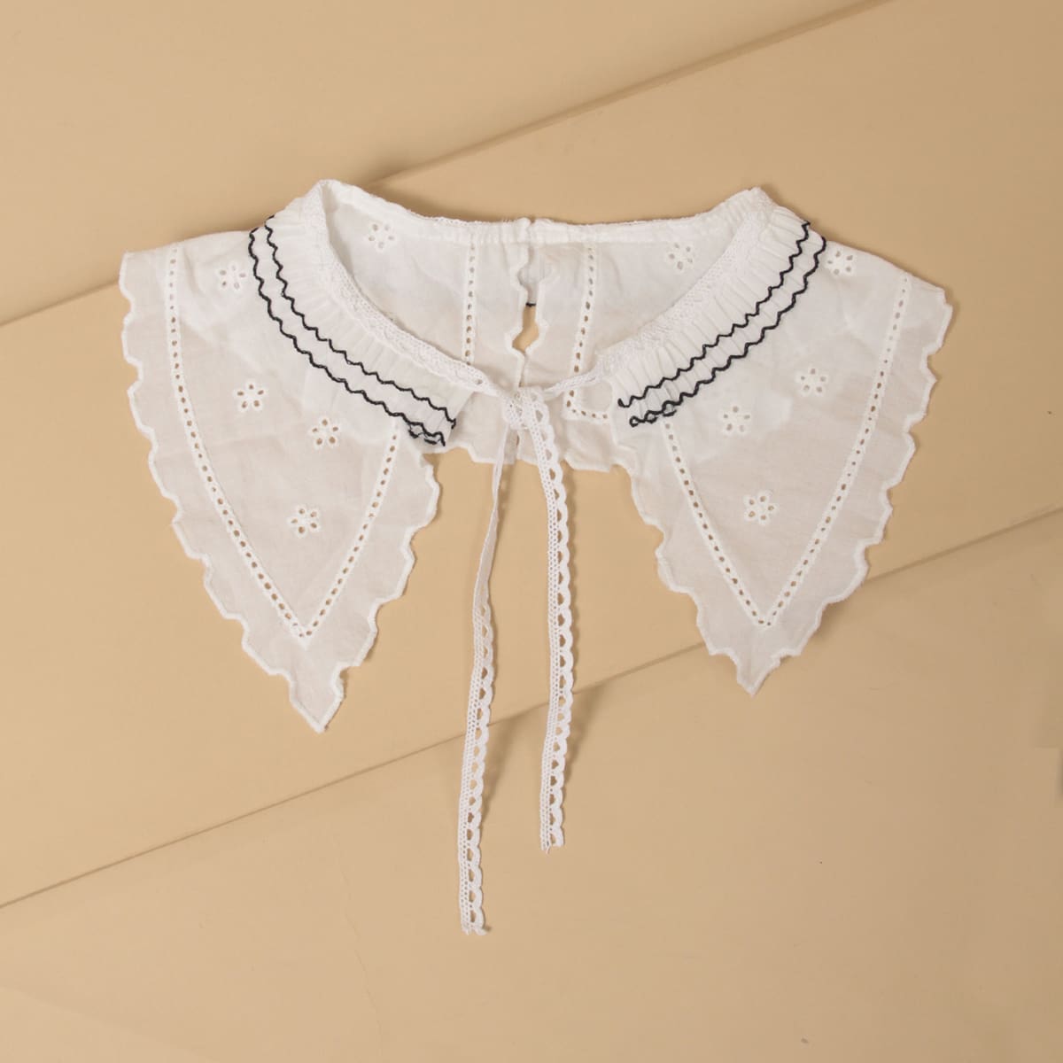 Eyelet Embroidery Dickey Collar, Multicolor 
Eyelet Embroidery Dickey Collar, Multicolor