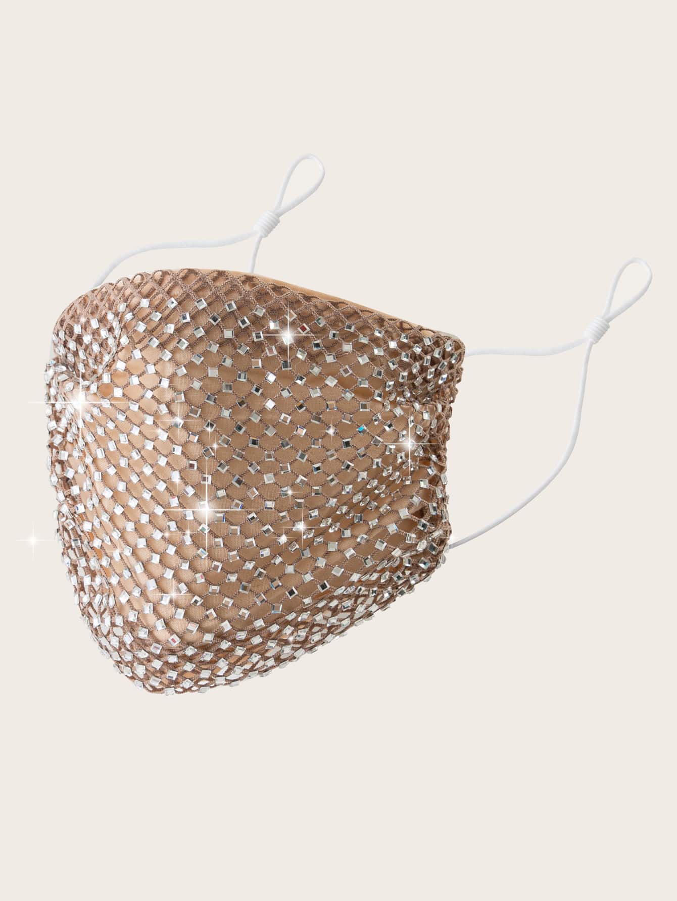 Rhinestone Decor Face Mask