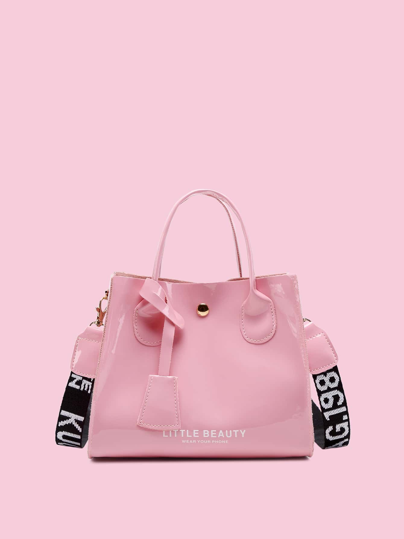 Letter Graphic Satchel Bag