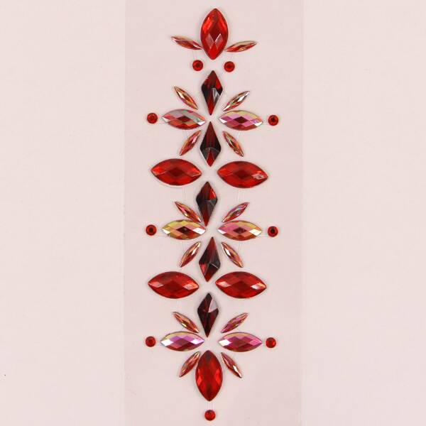 1sheet Rhinestone Tattoo Sticker, Red