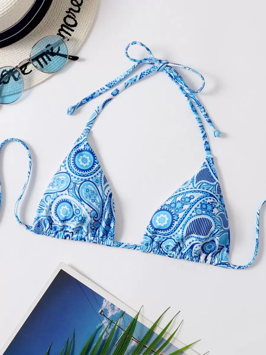 SHEIN Swim Haut de bikini avec ras-du-cou