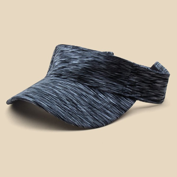 Striped Print Visor Hat, Black